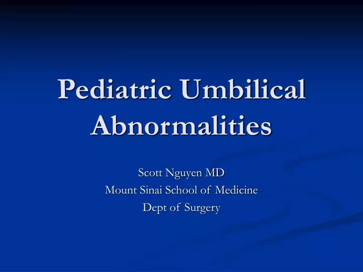 pediatric umbilical abnormalities