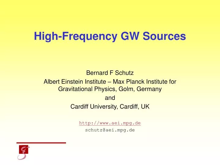 high frequency gw sources