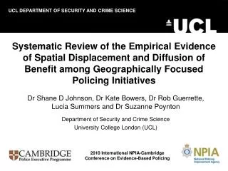Systematic Review of the Empirical Evidence of Spatial Displacement and Diffusion of Benefit among Geographically Focuse