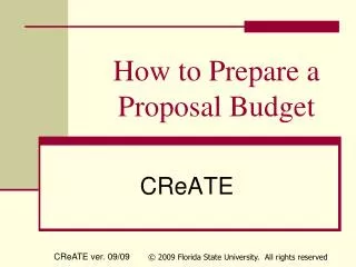 How to Prepare a Proposal Budget