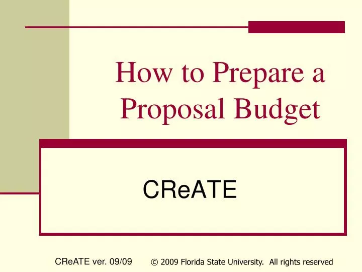 how to prepare a proposal budget