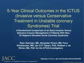 5-Year Clinical Outcomes in the ICTUS (Invasive versus Conservative Treatment in Unstable coronary Syndromes) Trial