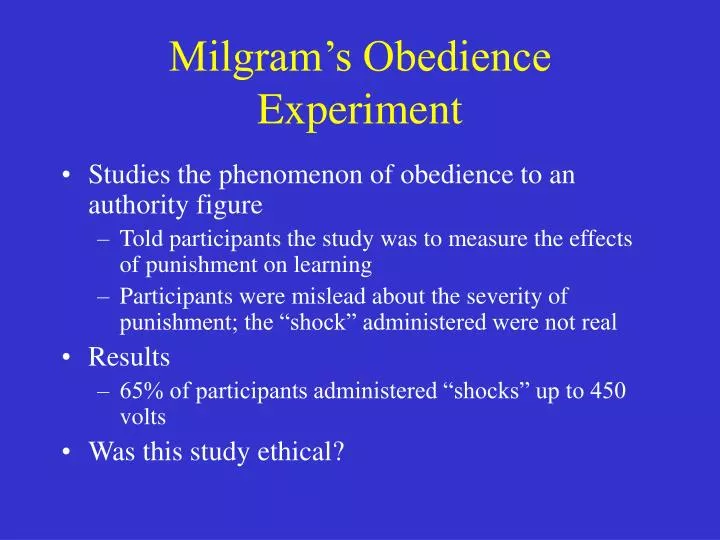 milgram s obedience experiment