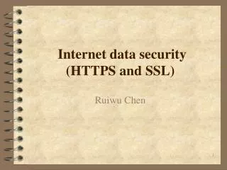 Internet data security (HTTPS and SSL)