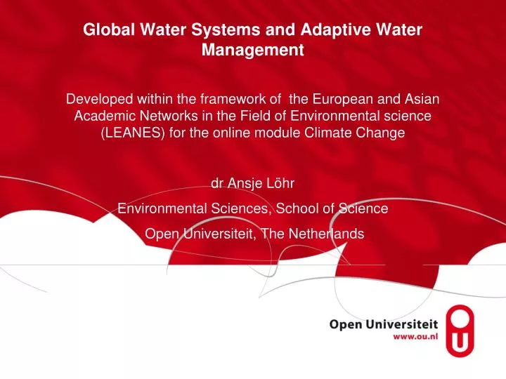 global water systems and adaptive water management