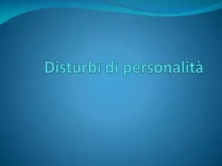 disturbi di personalit