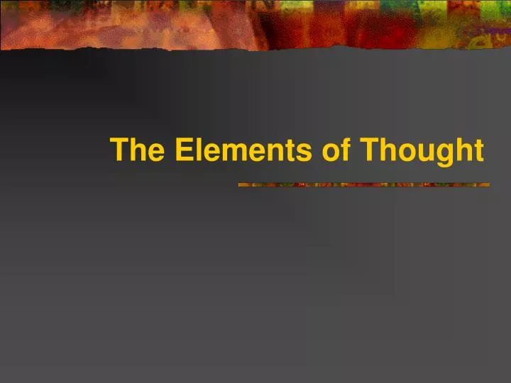 the elements of thought