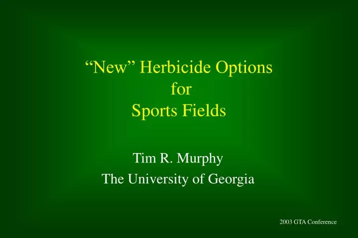 new herbicide options for sports fields