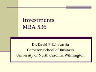 Investments MBA 536