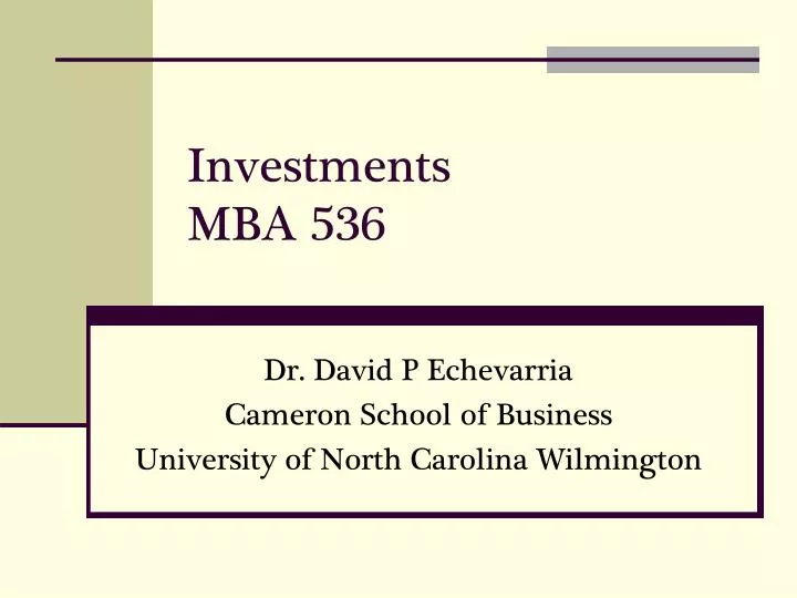 investments mba 536