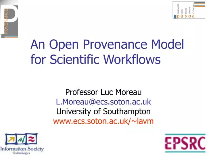 an open provenance model for scientific workflows