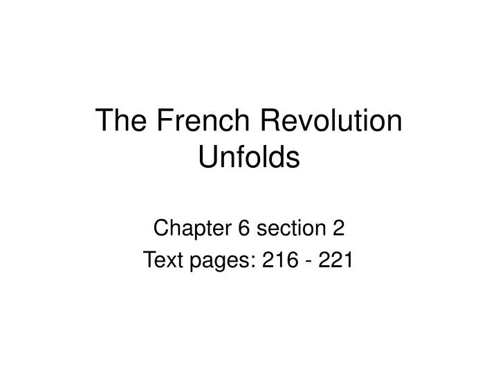 the french revolution unfolds