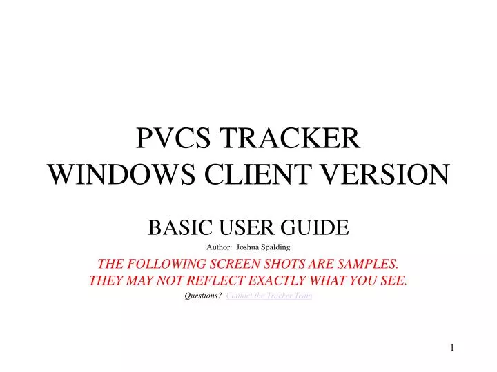 pvcs tracker windows client version