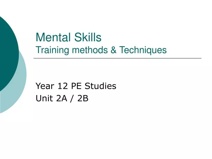 mental skills training methods techniques