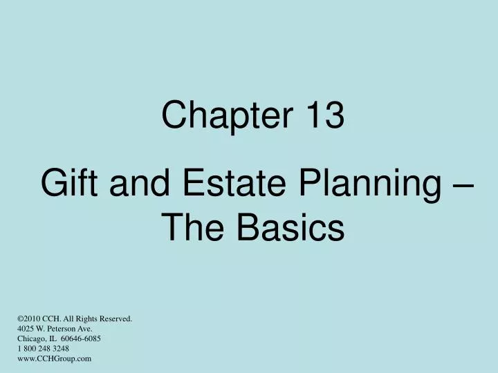chapter 13 gift and estate planning the basics