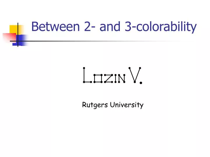 between 2 and 3 colorability