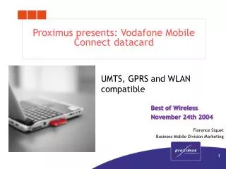Proximus presents: Vodafone Mobile Connect datacard