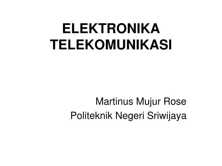 elektronika telekomunikasi