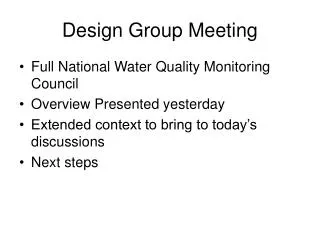 Design Group Meeting