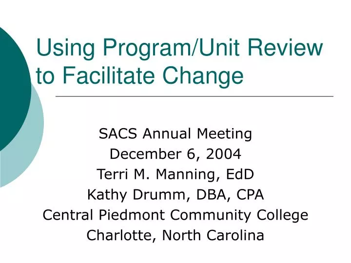 using program unit review to facilitate change