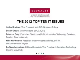 The 2012 Top Ten IT Issues