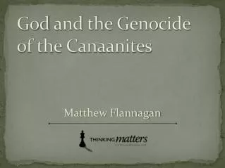 God and the Genocide of the Canaanites