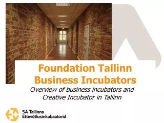 O verview of business incubators and C reative I ncubator in Tallinn