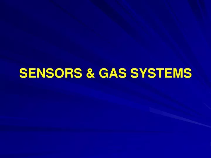sensors gas systems