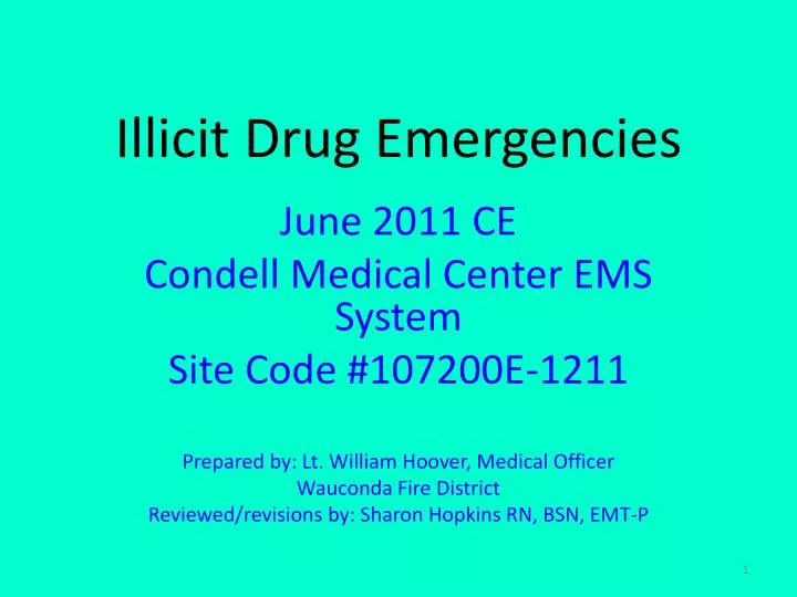 illicit drug emergencies