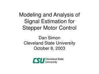 Modeling and Analysis of Signal Estimation for Stepper Motor Control