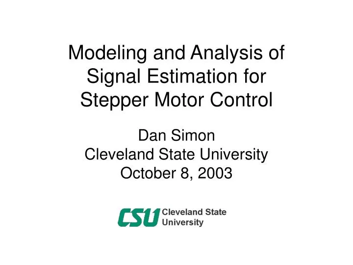 modeling and analysis of signal estimation for stepper motor control