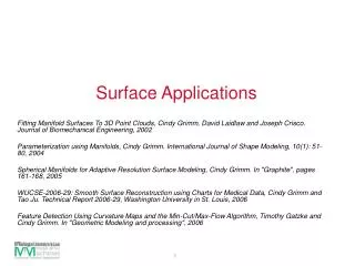 Surface Applications