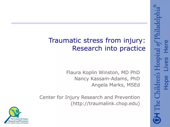 traumatic stress from injury research into practice