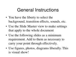 General Instructions