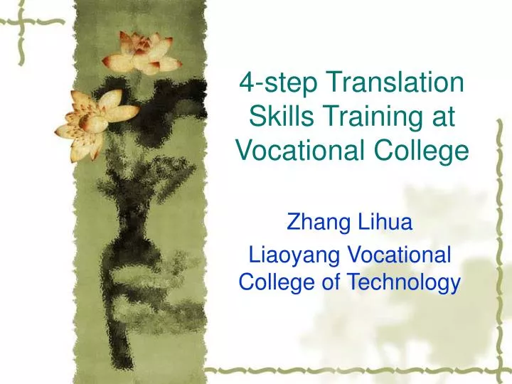 4 step translation skills training at vocational college