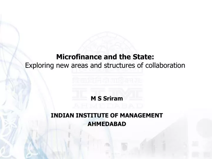 m s sriram indian institute of management ahmedabad