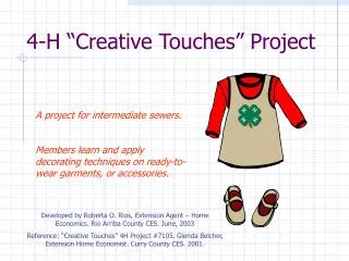 4-H “Creative Touches” Project
