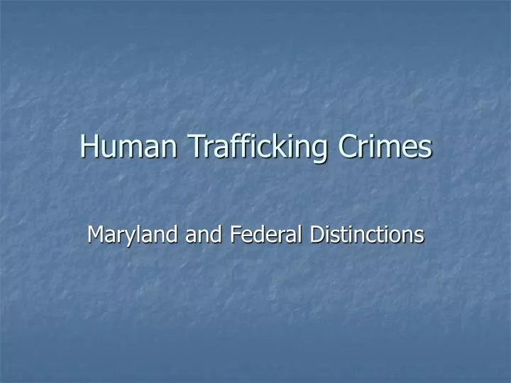 human trafficking crimes