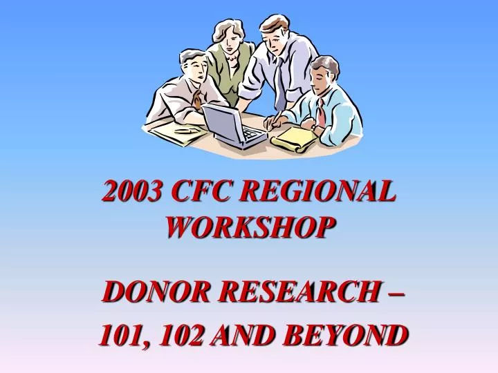 2003 cfc regional workshop