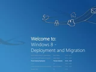 Welcome to : Windows 8 - Deployment and Migration