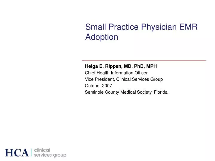 small practice physician emr adoption
