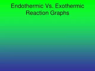 Endothermic Vs. Exothermic Reaction Graphs