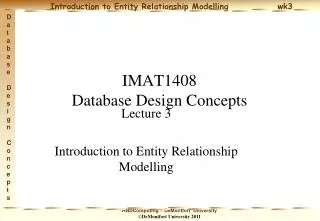 IMAT1408 Database Design Concepts