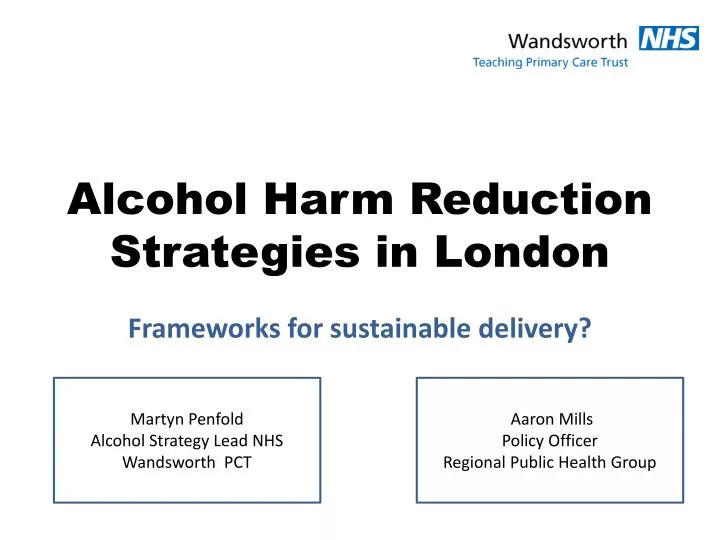 alcohol harm reduction strategies in london