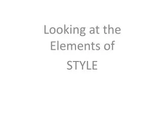 Looking at the Elements of STYLE