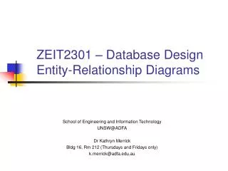 ZEIT2301 – Database Design Entity-Relationship Diagrams