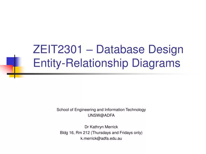 zeit2301 database design entity relationship diagrams