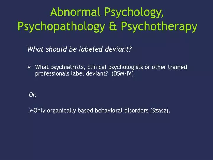 abnormal psychology psychopathology psychotherapy