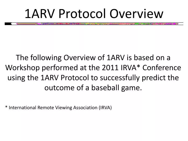 1arv protocol overview