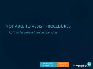 NOT ABLE TO ASSIST PROCEDURES